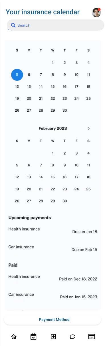 Calendar ανανεώσεων ασφαλιστηρίων